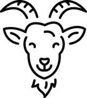 An outline style icon depicting goat vector