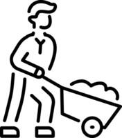 A line style icon showing handcart vector