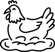 A linear style icon representing hen vector