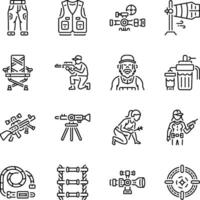 Pack of Linear Style Hunting Art Icons vector