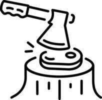 A line style icon representing a hand axe tool vector