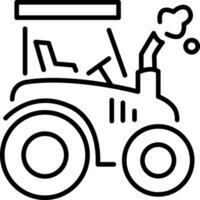 An outline style icon depicting tractor vector