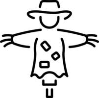 An outline style icon depicting scarecrow vector