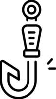 A line style icon showing a hunting hook vector