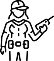 A line style icon representing a forest ranger person vector