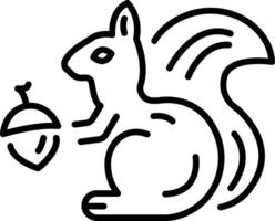 A linear style icon representing squirrel vector