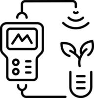 An outline style icon depicting moisture meter vector