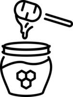 A line style icon showing honey jar vector