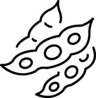 An outline style icon depicting soybeans vector