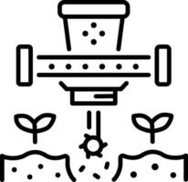 A linear style icon representing seed drill vector