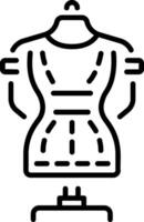 A linear style icon representing tailor dummy vector
