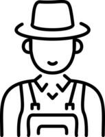 A line style icon showing farmer vector