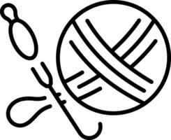 A line style icon showing crochet thread vector