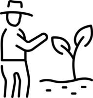 A linear style icon representing gardening vector