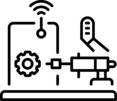 A linear style icon representing cnc machine vector