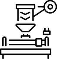 A linear style icon representing twisting machine vector