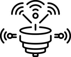 An outline style icon depicting smart textile vector