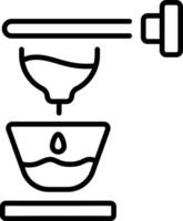 A linear style icon representing extraction vector