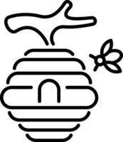 An outline style icon depicting beehive vector