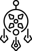 A line style icon showing dreamcatcher vector