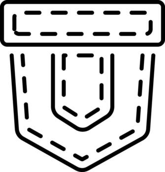 A linear style icon representing denim patch vector