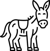 An outline style icon depicting donkey vector