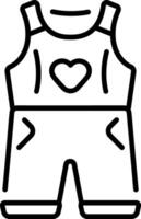 A linear style icon representing baby romper vector