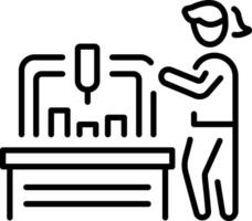 An outline style icon depicting loom machine vector