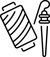 A line style icon showing sewing needle vector