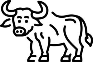 A line style icon showing buffalo vector