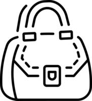 A line style icon showing leather bag vector