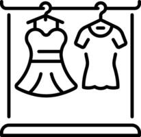 A linear style icon representing cloth rack vector