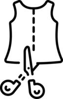 A line style icon showing cutting vector