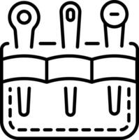 An outline style icon depicting needles kit vector