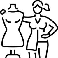 An outline style icon depicting fashion designer vector