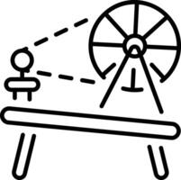 An outline style icon depicting thread wheel vector