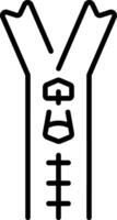 A linear style icon representing zipper vector