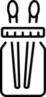 A linear style icon representing needle case vector