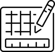 A linear style icon representing ruler grid vector
