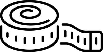 A line style icon showing measuring tape vector