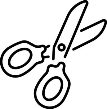 A line style icon showing scissors vector