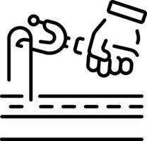 A linear style icon representing seam unpicker vector