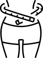 An outline style icon depicting waist size vector