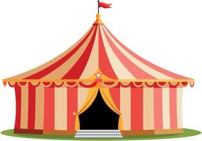 Flat design of a circus tent or big top isolated on a white background vector
