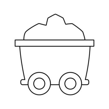 Cart filled with rocks in a mining area during daylight hours vector