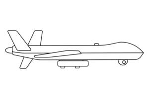 Design of a military unmanned aerial vehicle showcasing sleek lines and advanced technology vector