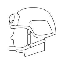 Modern tactical helmet design showcasing advanced features for safety and communication vector