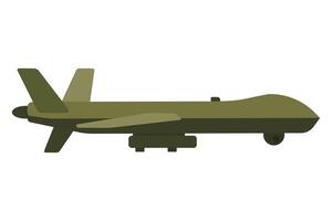 Military drone model in olive green color with detailed design and realistic features vector