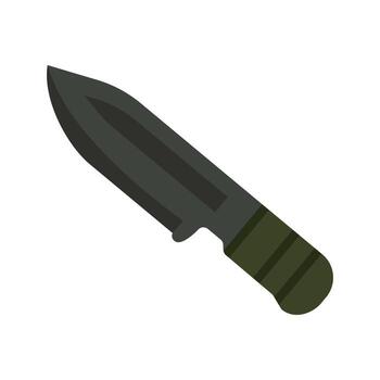 Military style knife design featuring a robust blade and textured grip for secure handling vector