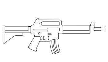 Detailed outline of a modern rifle showcasing features and design elements vector
